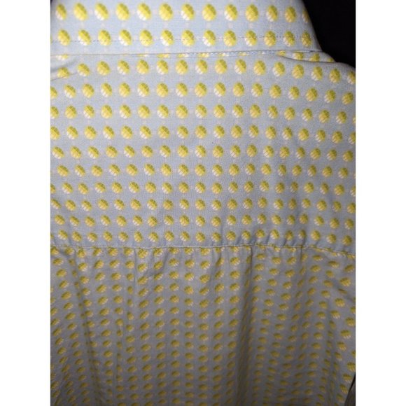 Modern Images Silk Men's Medium Blue Tropical Print Button Up Cotton Leisure - Picture 5 of 5